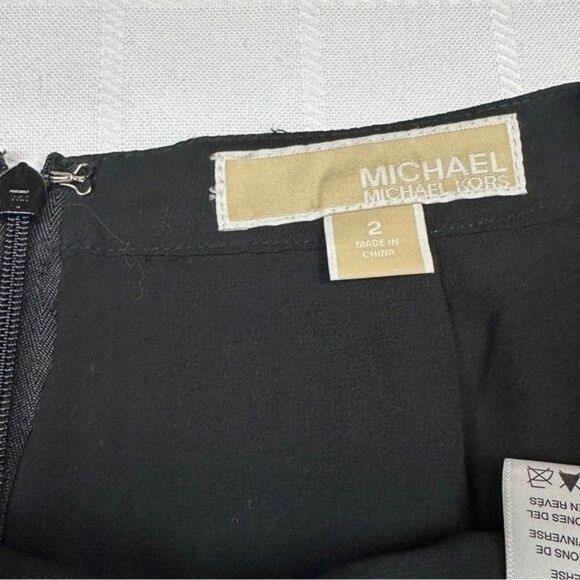 NWT Michael Kors Black Tiered Ruffle Raw Edge Lined Mini Skirt Size 2 - Picture 6 of 11